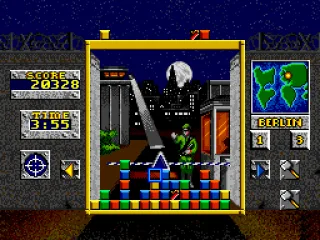 The multicolored block will temporarily freeze the top row.