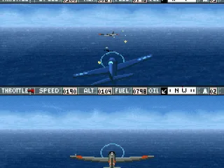 Two planes engage in dogfighting