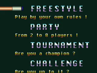 Game Mode selection screen