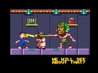 Jobo the Shaman turns Clayton into a ball of clay