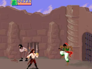 The gate guard is an acrobatic fellow.