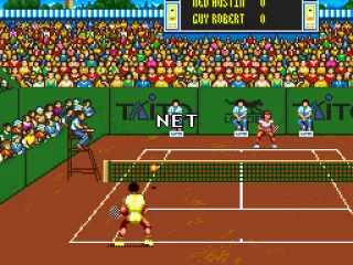 The ball hit the net