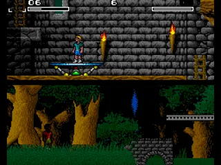 Split screen view with both kids doing something