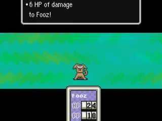 Fighting Fooz the dog.