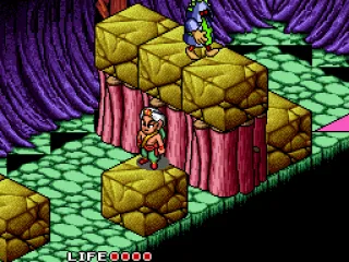 Unable to jump this gap, our hero wishes that he could push the blocks or jump higher