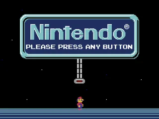 The company logo requires you to press a button and to read a commercial to the almost defunct Super Famicom system!