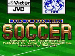 Title screen for the Japanese version. Notice that the EA Sports logo is once again replaced by Victor/JVC's