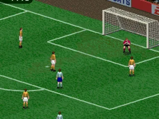 The goalie just made a save