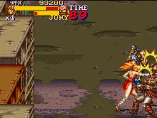 In the slums of Hong Kong, Maki is beating up several bad guys at once