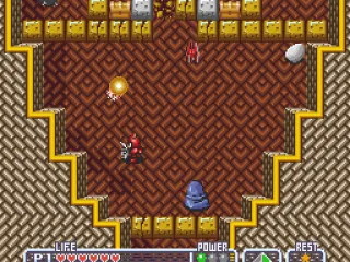 The magician at the bottom of the screen can be controlled with the shoulder buttons.