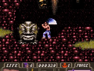 Fighting against a giant stone head