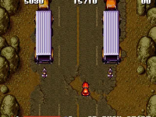 At first the first Stage's boss will release motorcyclists on you.