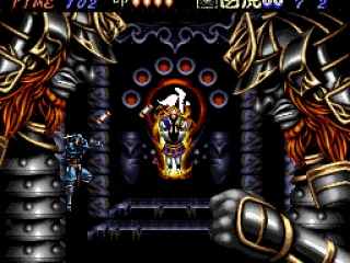 Attack the flying guy while dodging the attacks of the statues