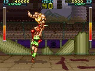 Vortz jumping right into Kotono's attack