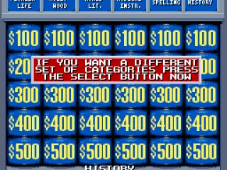 The player is given a chance to change the categories before the game starts