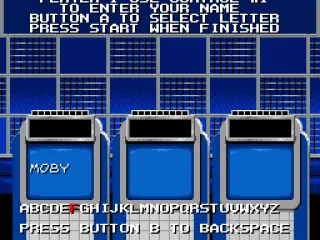 Entering the player's name