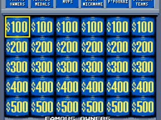 The Jeopardy board