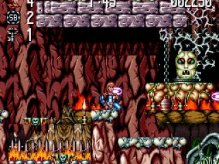 Jim fights his way past a big head