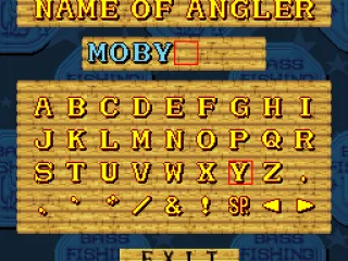 Entering the name of the angler