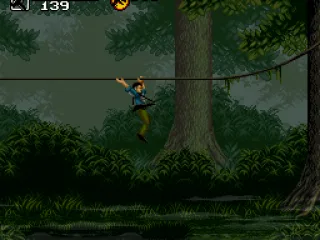 Swinging on some vines.