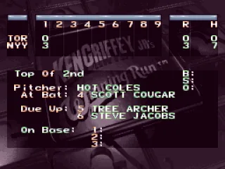 Between innings you can check the score, as well as who's up to the plate next.