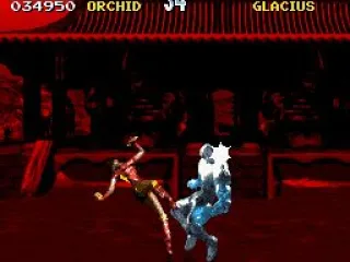 Orchid finishes off Glacius with a reverse kick