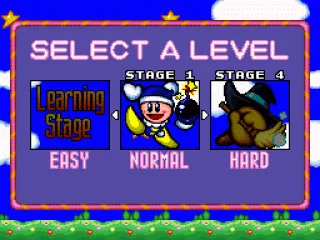 Choosing the difficulty level for the competition mode