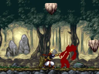 Powered down Zenki might be small, but most enemy attacks go right over his head.