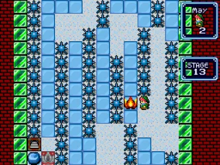 Don't push the stone into these spikes!