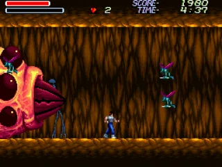 Being chased by a gigantic demonic worm... thing.