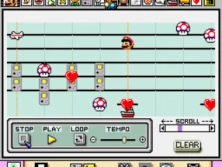 My favorite feature is this music editor where you can place symbols on a standard C scale, it's easy and fun to use and you can include the music you create in your animations