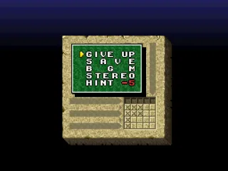 By accessing your start menu you can ask for hints, save or quit any time