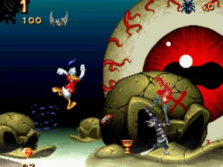 Either that's an eyeball-shaped planet, or someone's eye has popped out of surprise seeing that Maui made it this far in his challenging adventure.