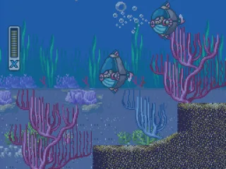 Mega man swallowed by a fish