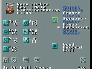 Creating a character