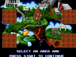 Area selection screen