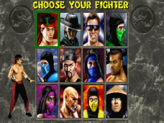 Character select screen.