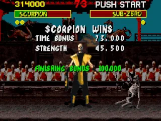 Scorpion's specialty: morph the kombatants in skeletons.