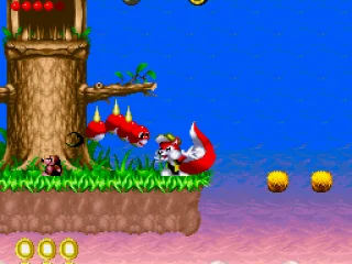 Killing a caterpillar with Mr: Nutz' tail attack