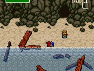 On a beach, unconscious