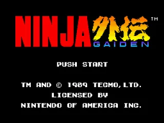 Ninja Gaiden I title screen.