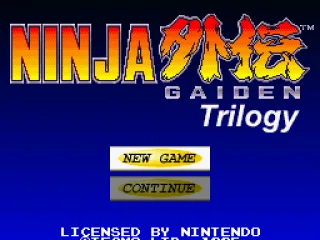 Title screen with main menu.