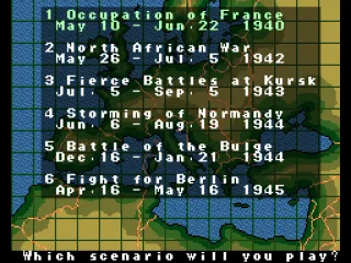 You can select among six real scenarios.