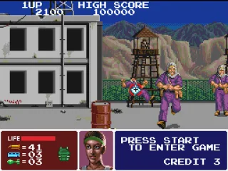 Now, the action goes to Erica Whitney, and she starts the non-stop action beating a silly rebel!