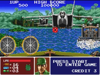 Shin Miyamoto is about to be damaged by a double-massive attack made by an enemy airplane...