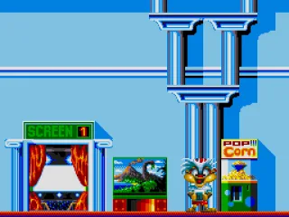 The movie theater, the level selection area.