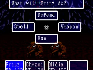 Battle menu 1 - Action