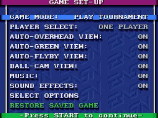 Main menu
