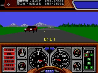 Driving on the right side of the road.