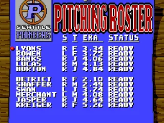 Pitching roster